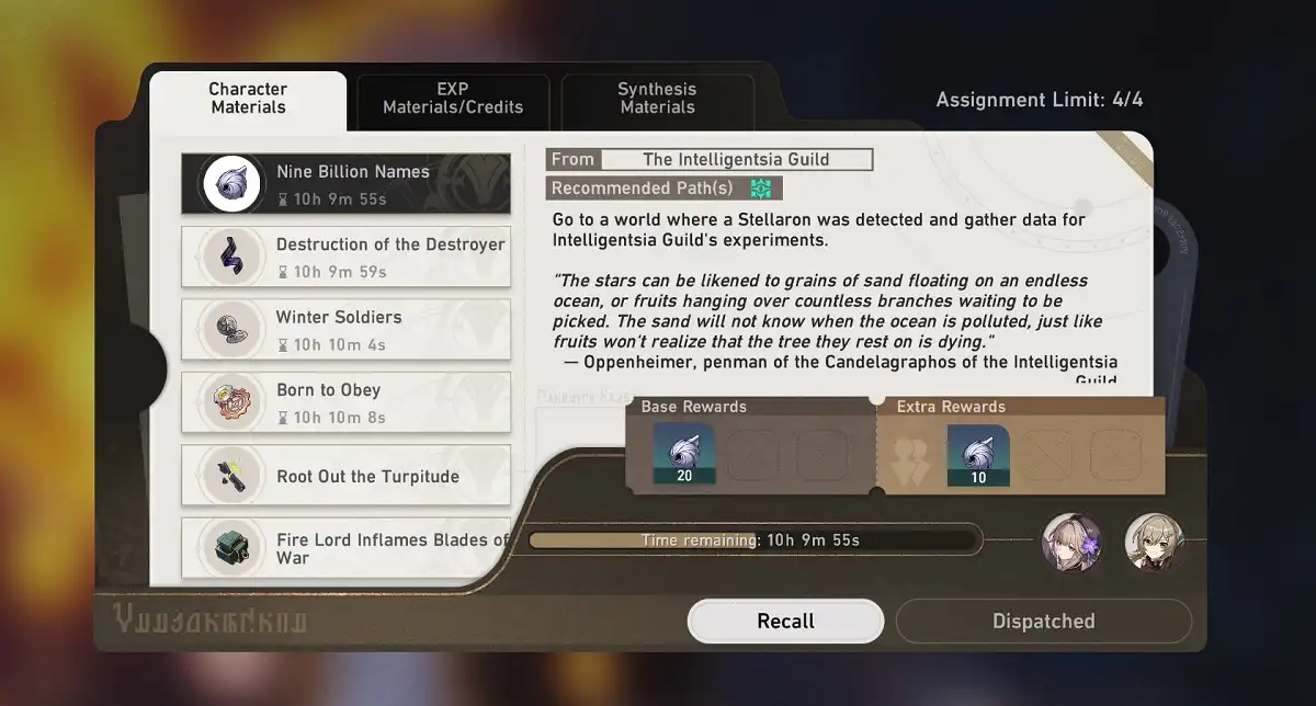 Honkai Star Rail Daily Assignments